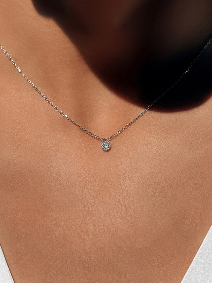 Кольє фіаніт Срібло 925° (родій) кл2ф/1008