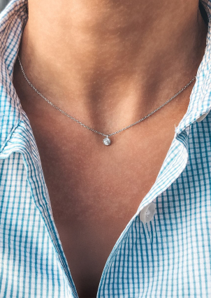 Кольє фіаніт Срібло 925° (родій) кл2ф/1008