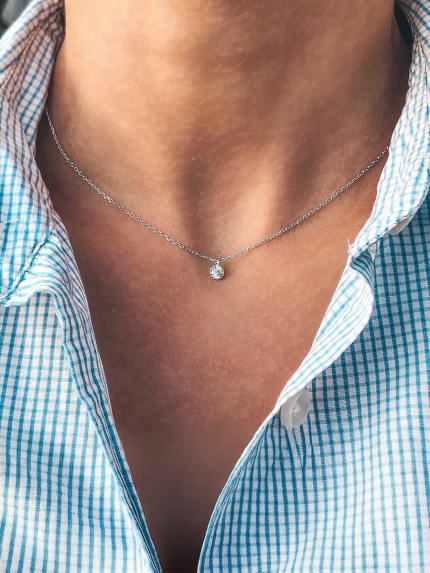 Кольє фіаніт Срібло 925° (родій) кл2ф/1008