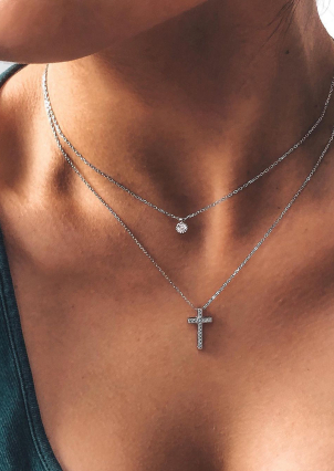 Кольє фіаніт Срібло 925° (родій) кл2ф/1008