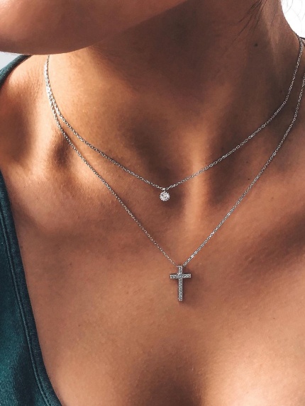 Кольє фіаніт Срібло 925° (родій) кл2ф/1008