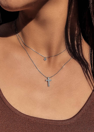 Кольє фіаніт Срібло 925° (родій) кл2ф/1008