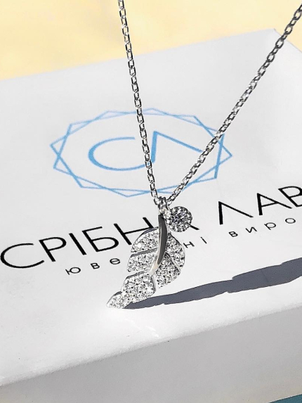 Кольє фіаніт Срібло 925° (родій) кл2ф/3011