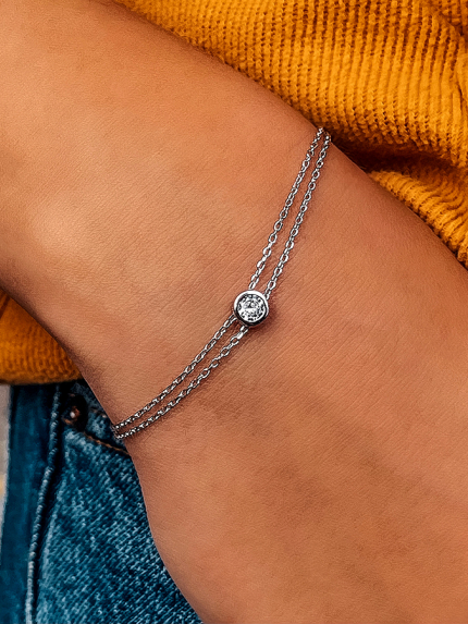 Браслет фіаніт Срібло 925° (родій) б2ф/1004