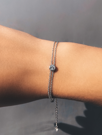 Браслет фіаніт Срібло 925° (родій) б2ф/1004