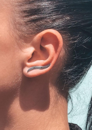 Сережки без вставок Срібло 925° (родій) с2/1220