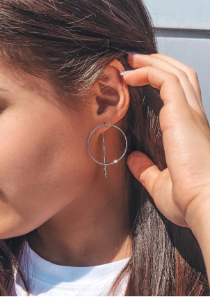 Сережки без вставок Срібло 925° (родій) с2/2000