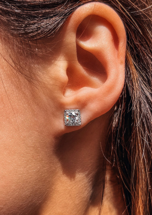 Сережки фіаніт Срібло 925° (родій) 26549