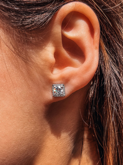 Сережки фіаніт Срібло 925° (родій) 26549