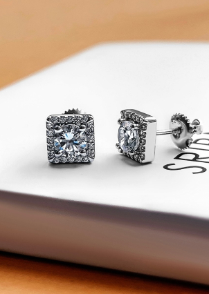 Сережки фіаніт Срібло 925° (родій) 26549