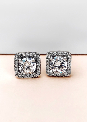 Сережки фіаніт Срібло 925° (родій) 26549