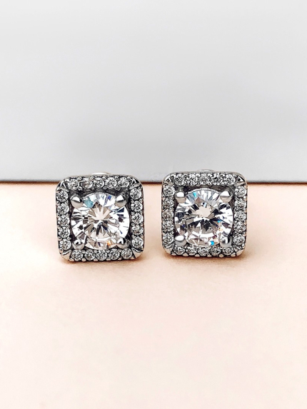 Сережки фіаніт Срібло 925° (родій) 26549