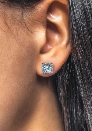 Сережки фіаніт Срібло 925° (родій) 26549