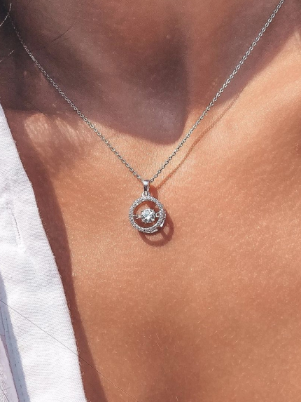 Кольє фіаніт Срібло 925° (родій) 8090