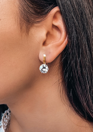 Сережки фіаніт Срібло 925° золото 375° 001с