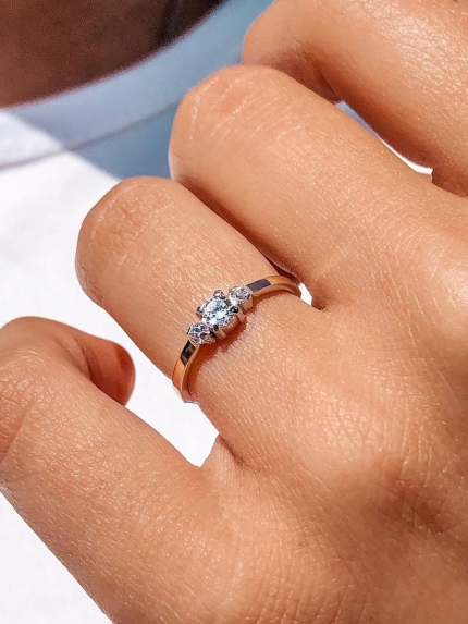 Каблучка фіаніт Срібло 925° золото 375° 435к