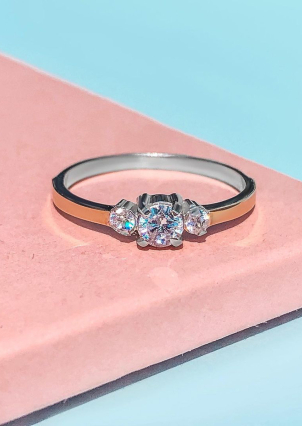 Каблучка фіаніт Срібло 925° золото 375° 435к