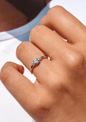 Каблучка фіаніт Срібло 925° золото 375° 435к