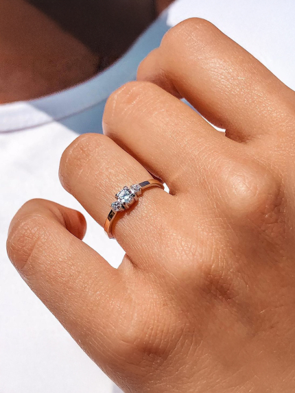 Каблучка фіаніт Срібло 925° золото 375° 435к
