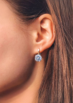 Сережки фіаніт Срібло 925° золото 375° 525с