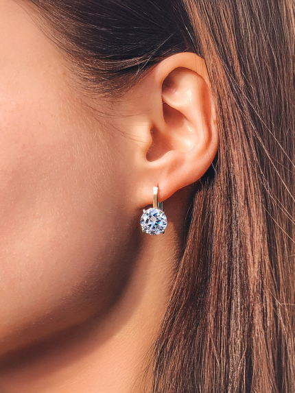 Сережки фіаніт Срібло 925° золото 375° 525с