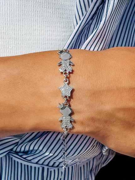 Браслет фіаніт Срібло 925° (родій) 75101