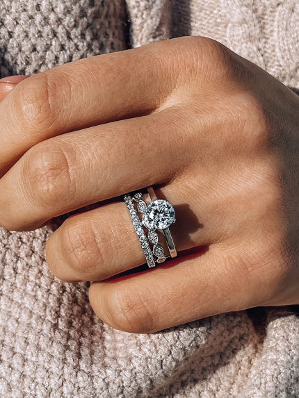 Pierścionek z cyrkonem Srebro 925° (rod) 81647