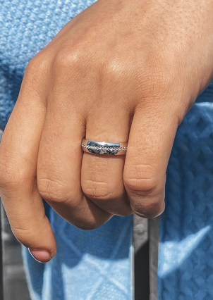 Каблучка фіаніт Срібло 925° (родій) 81094