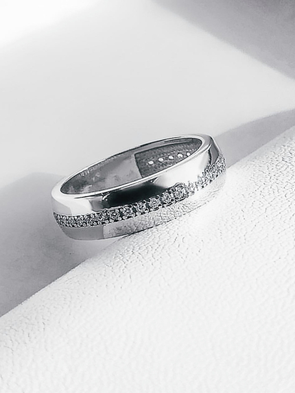 Каблучка фіаніт Срібло 925° (родій) 81094