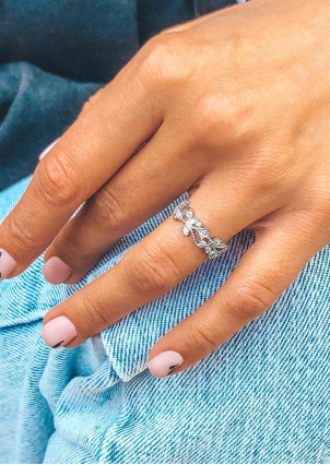 Каблучка фіаніт Срібло 925° (родій) 81526