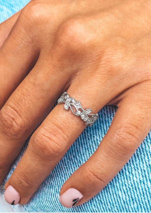 Каблучка фіаніт Срібло 925° (родій) 81526