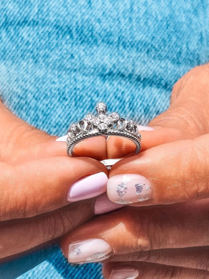 Pierścionek z cyrkonem Srebro 925° (rod) 81033