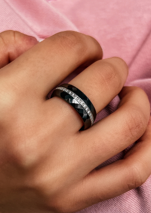 Каблучка Кераміка срібло 925°/ ювелірна кераміка с1111ч