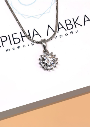 Підвіс фіаніт Срібло 925° (родій) 30141