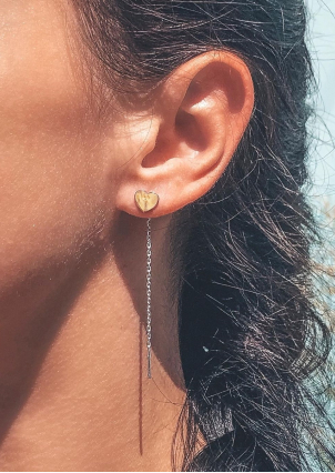 Сережки без вставок Срібло 925° золото 375° 0618.20