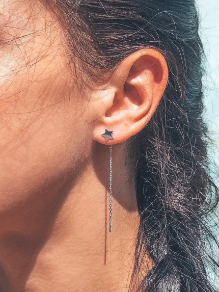 Earrings without inserts Silver 925° (rhodium) 063630