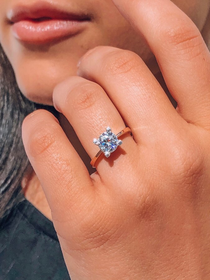 Pierścionek cyrkonia Srebro 925° Złoto 375° 0700.10