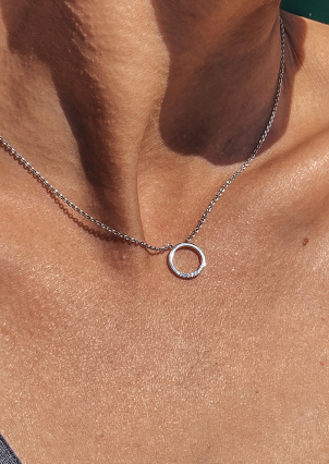 Кольє фіаніт Срібло 925° (родій) 862125