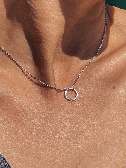 Кольє фіаніт Срібло 925° (родій) 862125