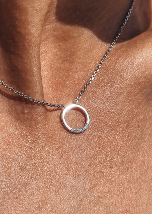 Кольє фіаніт Срібло 925° (родій) 862125