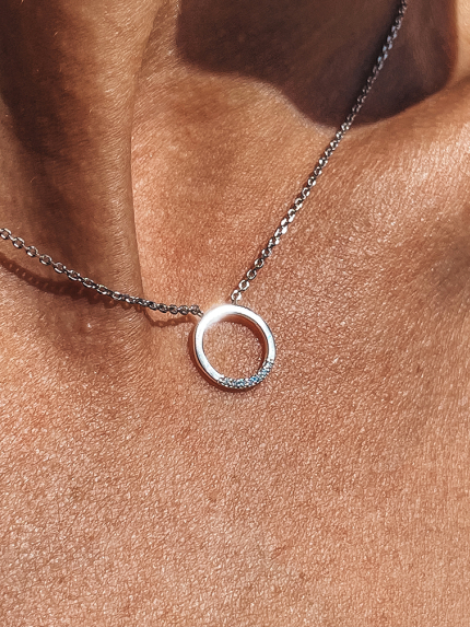 Кольє фіаніт Срібло 925° (родій) 862125