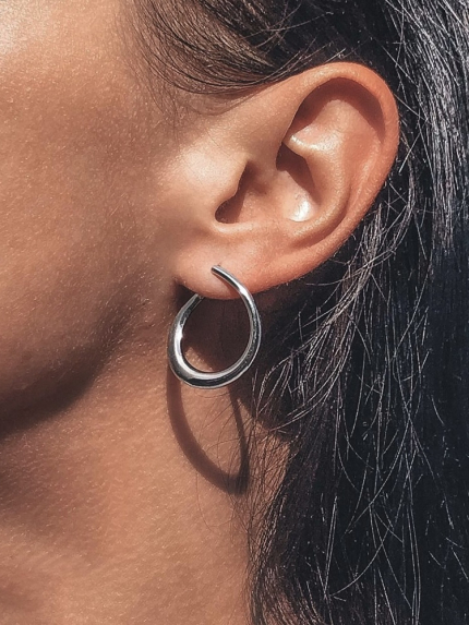 Сережки без вставок Срібло 925° (родій) 261699