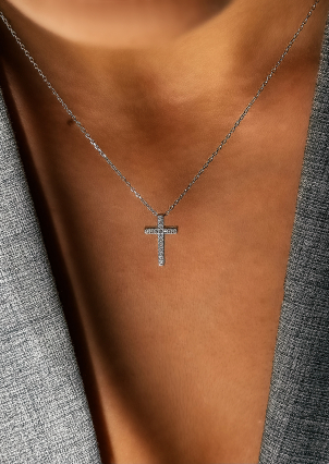 Кольє фіаніт Срібло 925° (родій) кл2ф/414