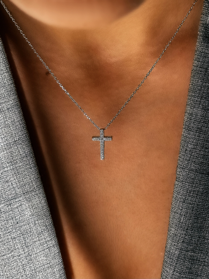 Кольє фіаніт Срібло 925° (родій) кл2ф/414