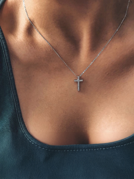 Кольє фіаніт Срібло 925° (родій) кл2ф/414