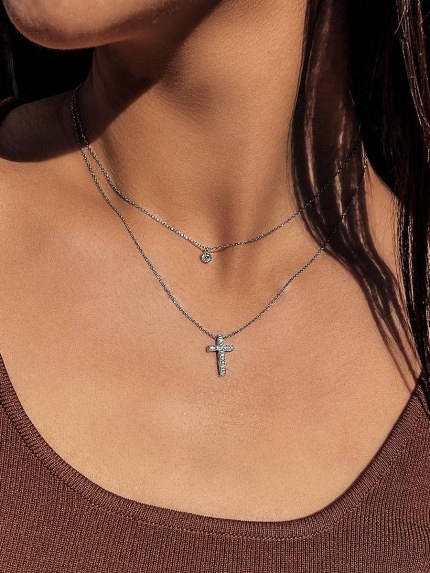 Кольє фіаніт Срібло 925° (родій) кл2ф/414