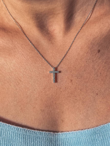 Кольє фіаніт Срібло 925° (родій) кл2ф/414