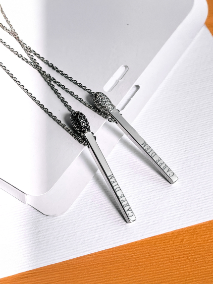 Кольє фіаніт Срібло 925° (родій) 862151 ч