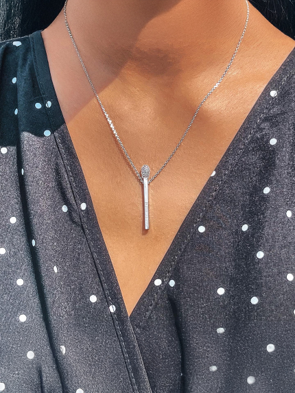 Кольє фіаніт Срібло 925° (родій) 862151 б