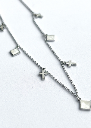 Кольє емаль Срібло 925° (родій) 861131б